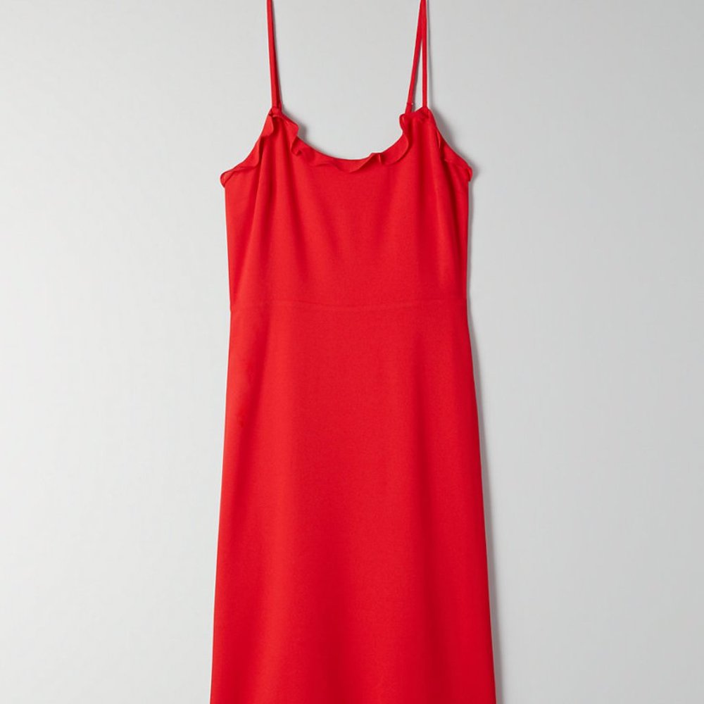 Aritzia Philomene Midi Dress - Goji Berry (Red)